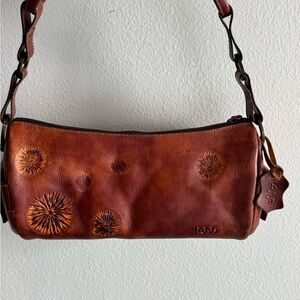 AND Distressed Brown Leather Shoulder Bag